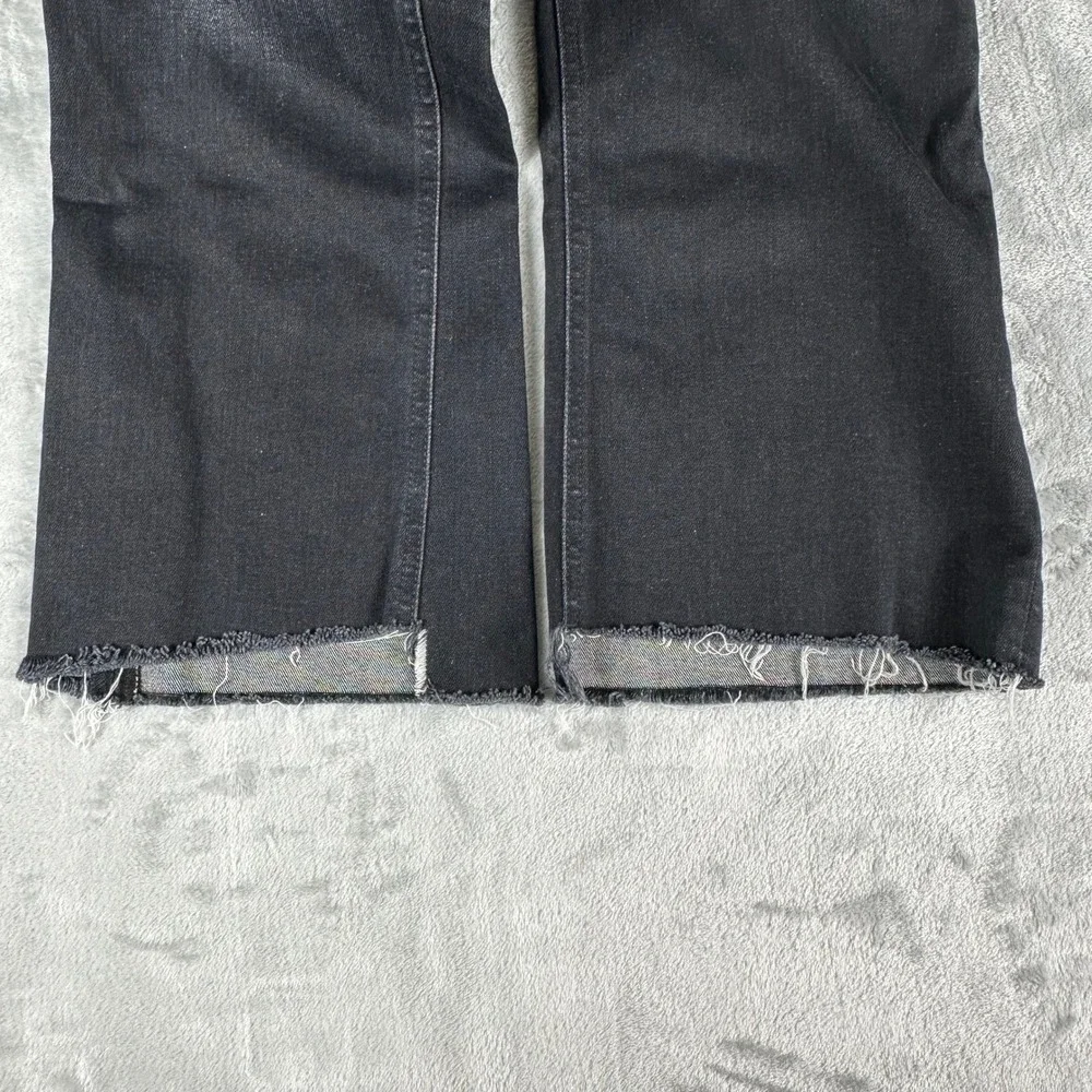 J.Crew Billie Demi Boot Crop Women‎ 30 Black Raw Hem Button Fly Jeans